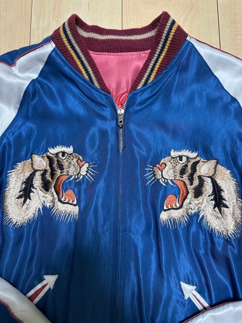 テーラー東洋 スカジャン TT11781 M 虎 舞妓 リバーシブル サテン