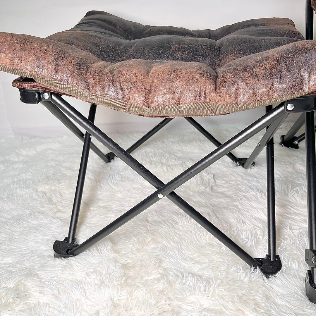 【美品】ニトリ バタフライチェア ハイバック BR オットマン付 撥水加工