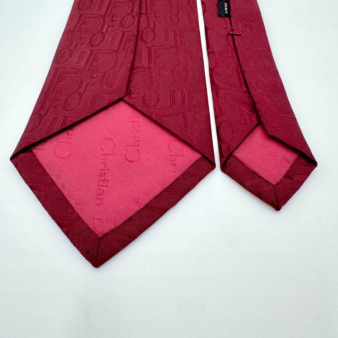 極美品 クリスチャンディオール ネクタイ トロッター デカロゴ ジャガード
