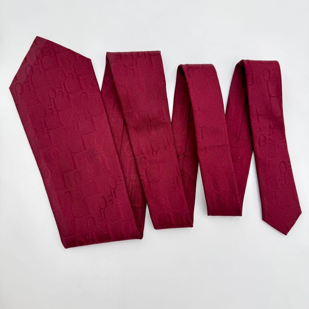 極美品 クリスチャンディオール ネクタイ トロッター デカロゴ ジャガード