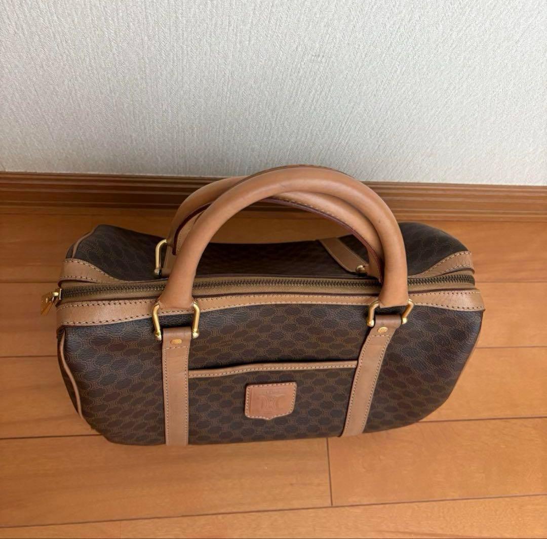 CELINE マカダム柄 ミニボストン ハンドバッグ