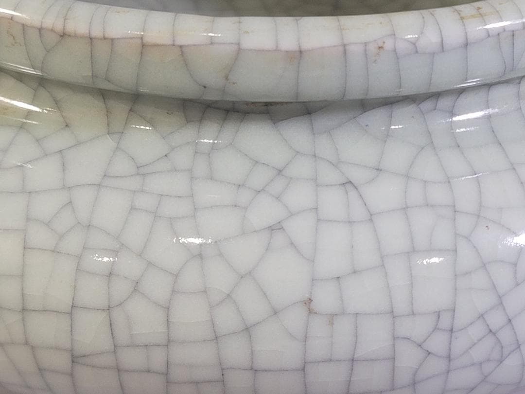 中国美術 哥釉 大香炉 時代物 DT337