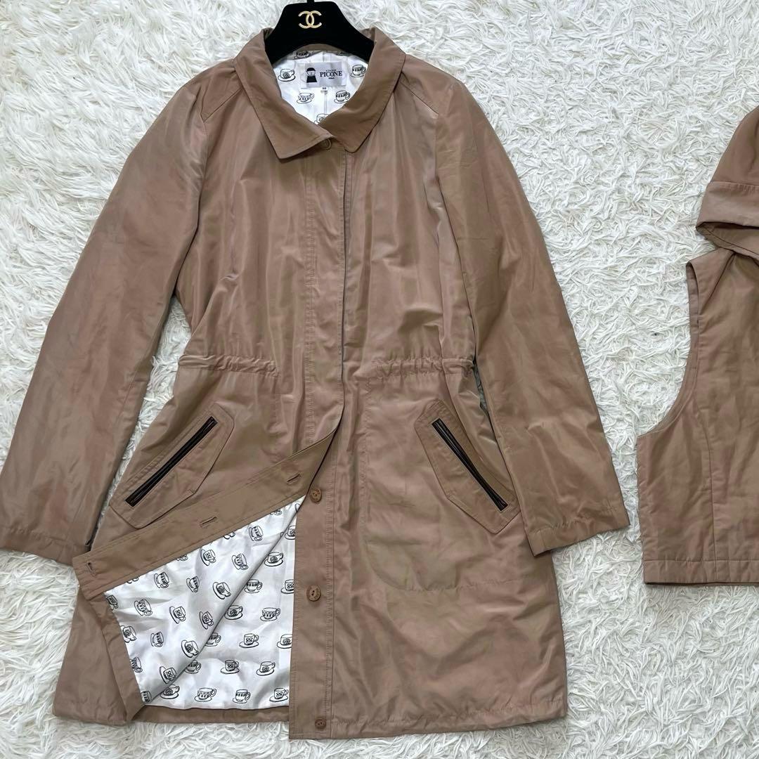 美品✨PICONE ピッコーネ　ナイロンコート　トレンチ　3way 中綿ベスト付