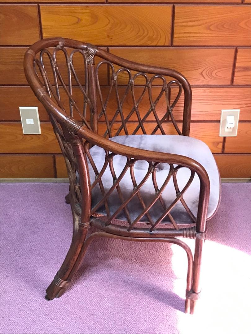 ラタン 籐家具 チェア 1脚 ヴィンテージ 古家具 ビンテージ