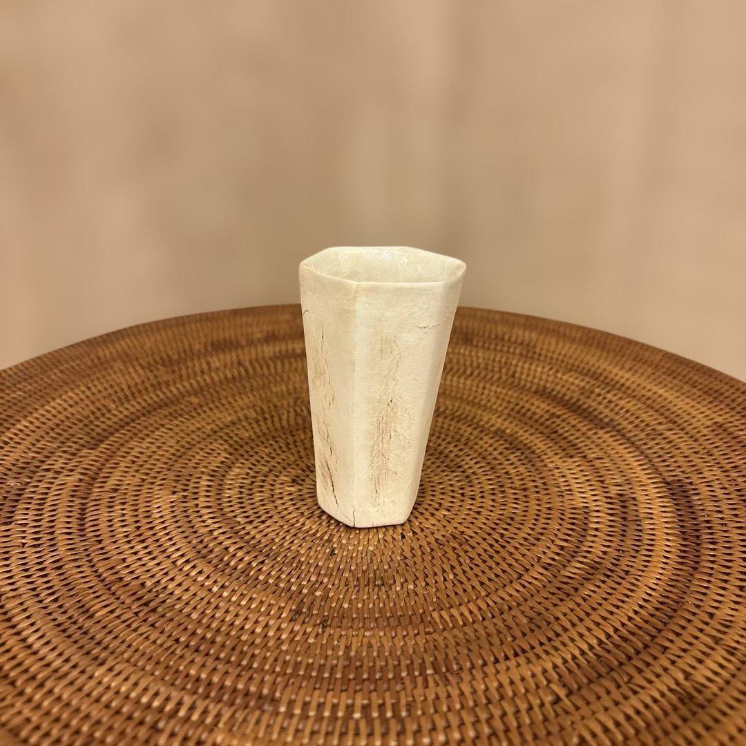 内田鋼一氏作 六角盃(中、ガラス釉)