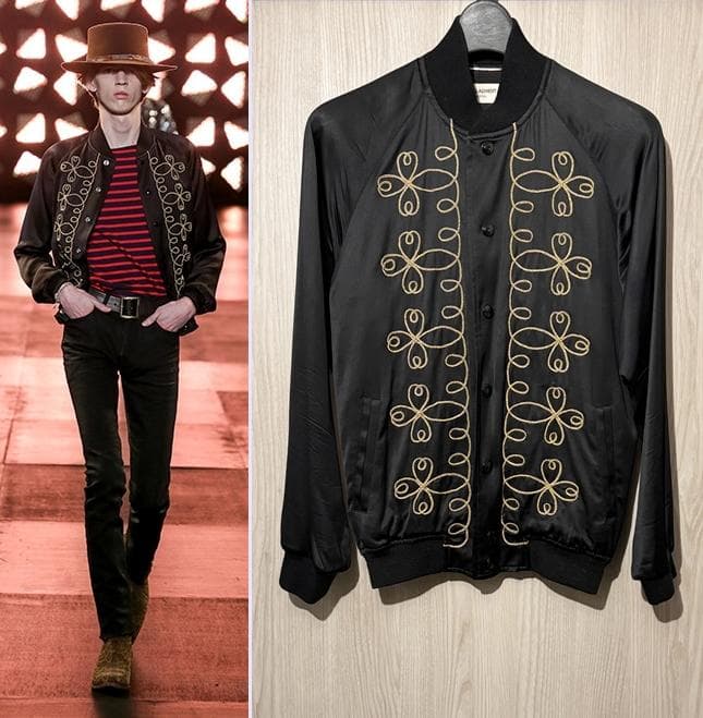 【定価35万】15SSサンローランパリナポレオン刺繍テディジャケット44