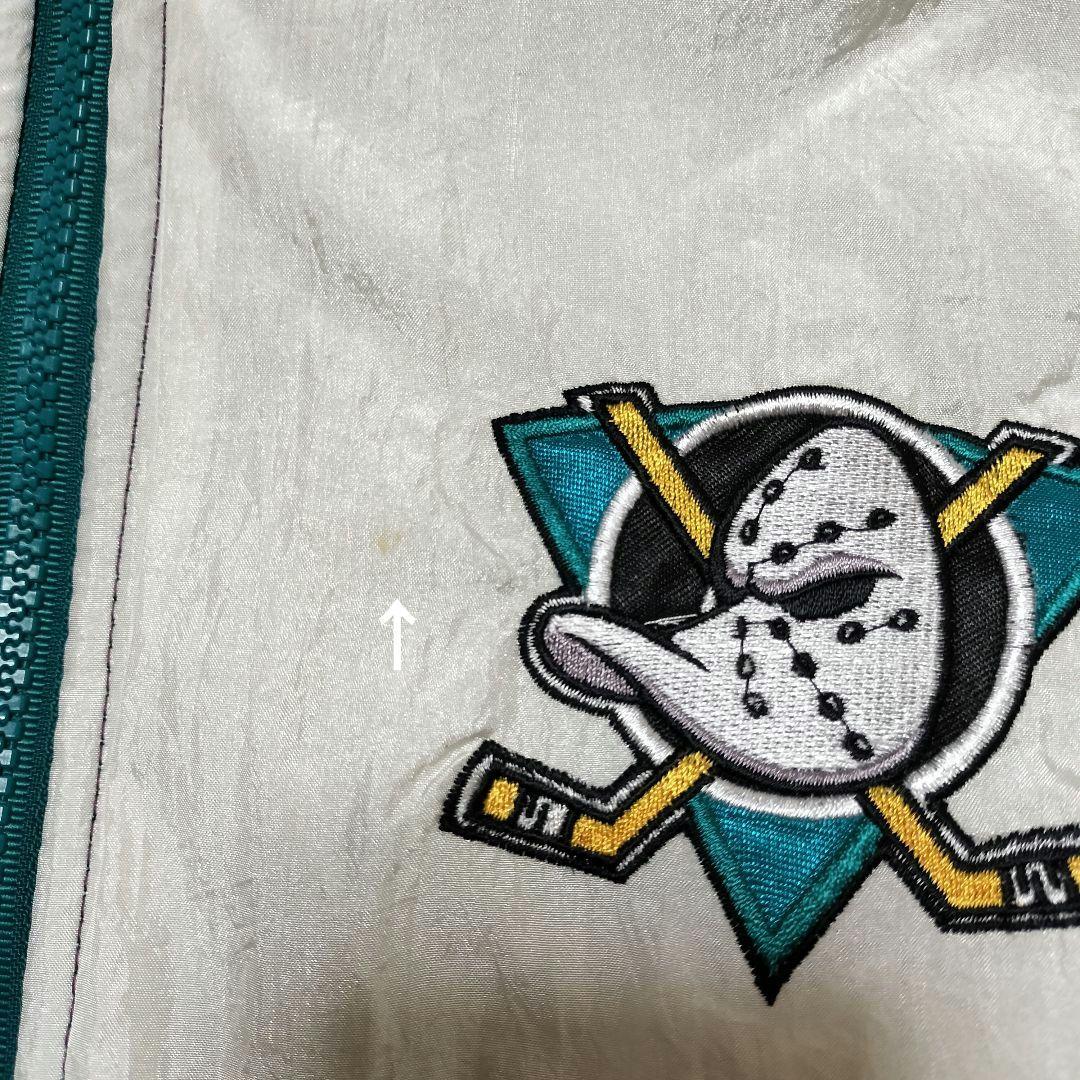 FANS NHLマイティーダックス中綿ナイロンジャケットパーカー　ヴィンテージ