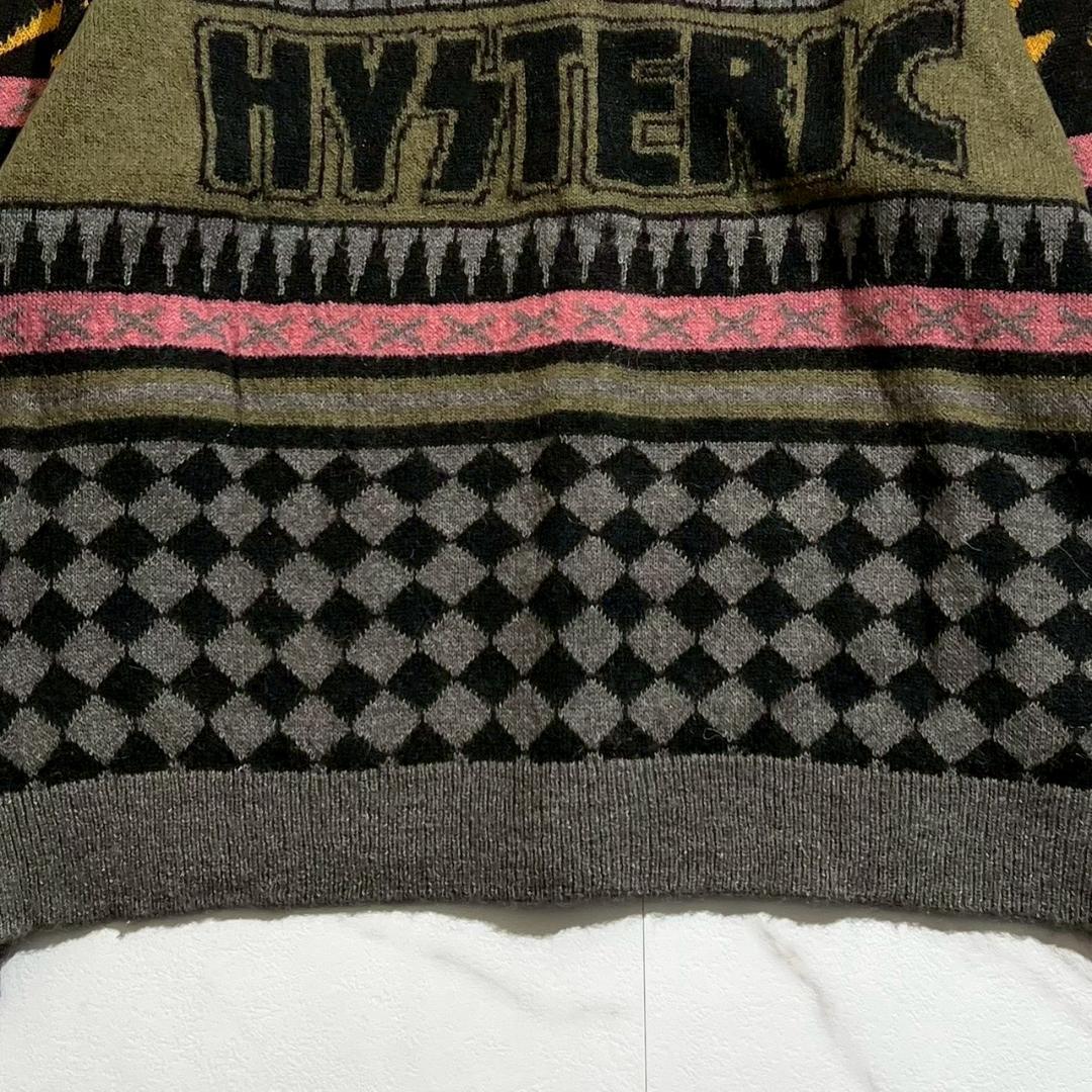 25aw　未使用　ヒステリックグラマー　サンダー柄　モヘア　カーディガン　XL