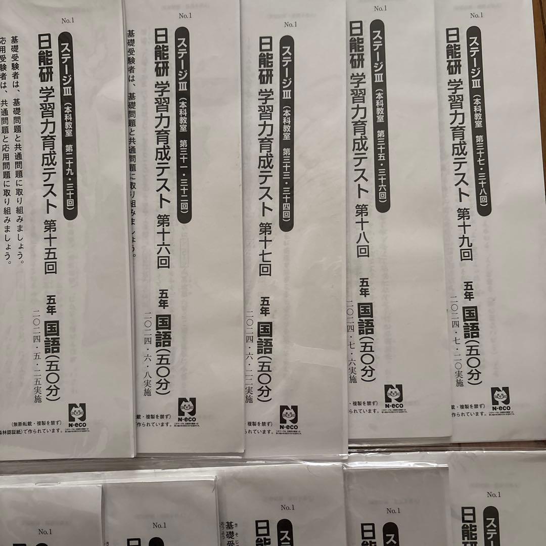 日能研 育成テスト 2024年前期10-19回