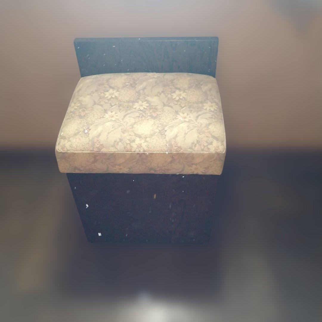 【昭和レトロ】カリモク　ドマーニ　背もたれ付き木製スツール