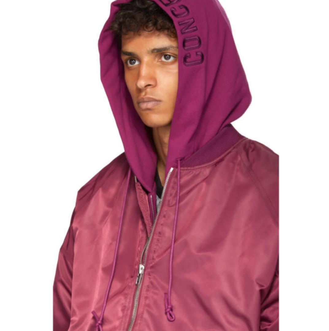 希少　Juun.J　レイヤード　ボンバージャケット　オーバーサイズ　フード　赤