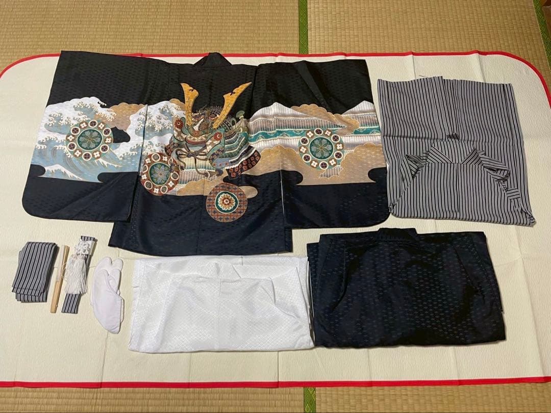 袴セット　七五三　箱入り　男の子　兜　黒