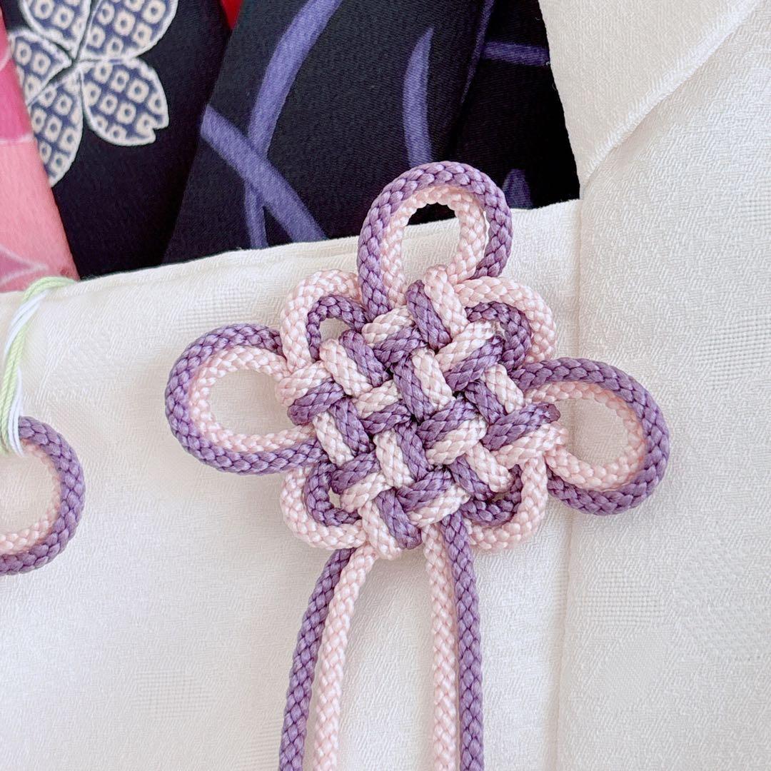 【フルセット】【新品未使用】七五三　3歳女の子　白×黒　バラ桜