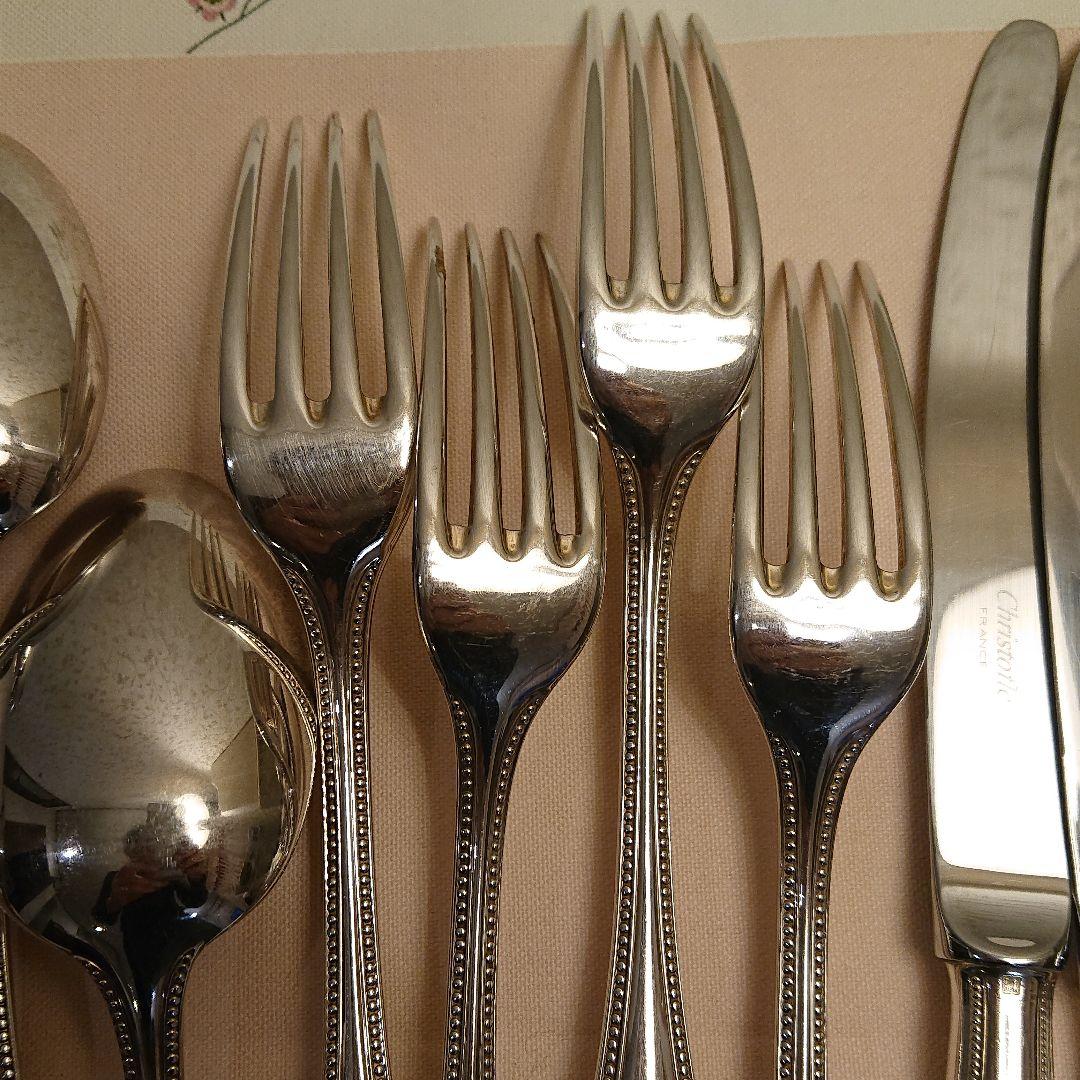 フランス クリストフル パール 12点セット 銀カトラリー