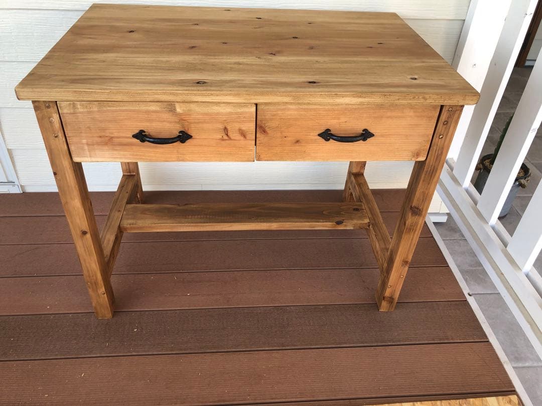 無垢　デスク　テーブル　ハンドメイド　サイズオーダー出来ます