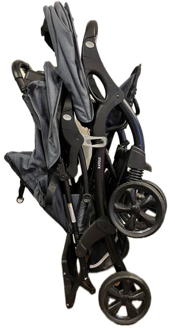 手渡しも可 KATOJI 二人でゴーDX グレー 二人乗りベビーカー