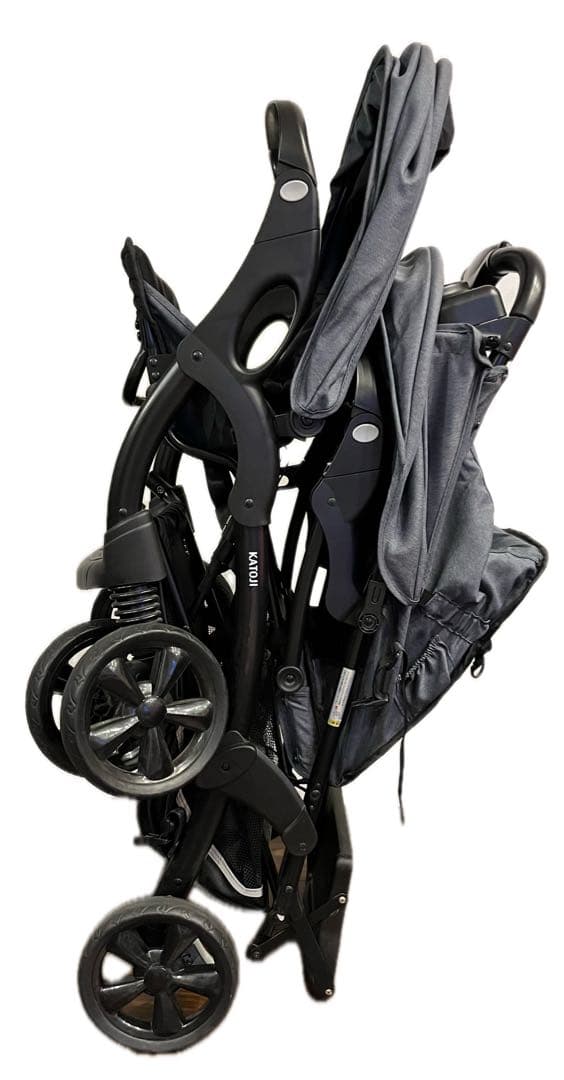 手渡しも可 KATOJI 二人でゴーDX グレー 二人乗りベビーカー