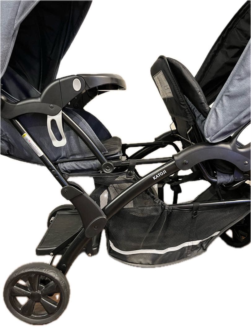 手渡しも可 KATOJI 二人でゴーDX グレー 二人乗りベビーカー