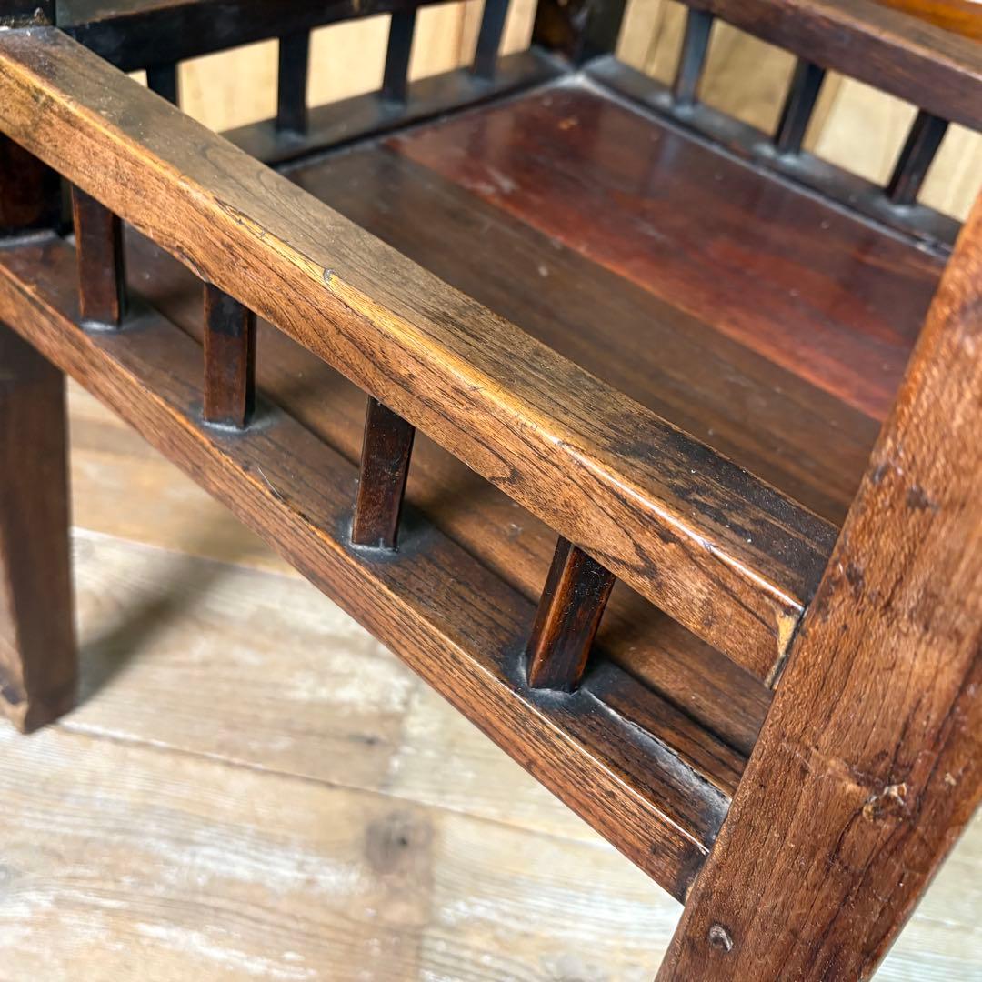 中国アンティークビンテージ年代物木製サイドテーブル飾り台ディスプレイ台花台置台