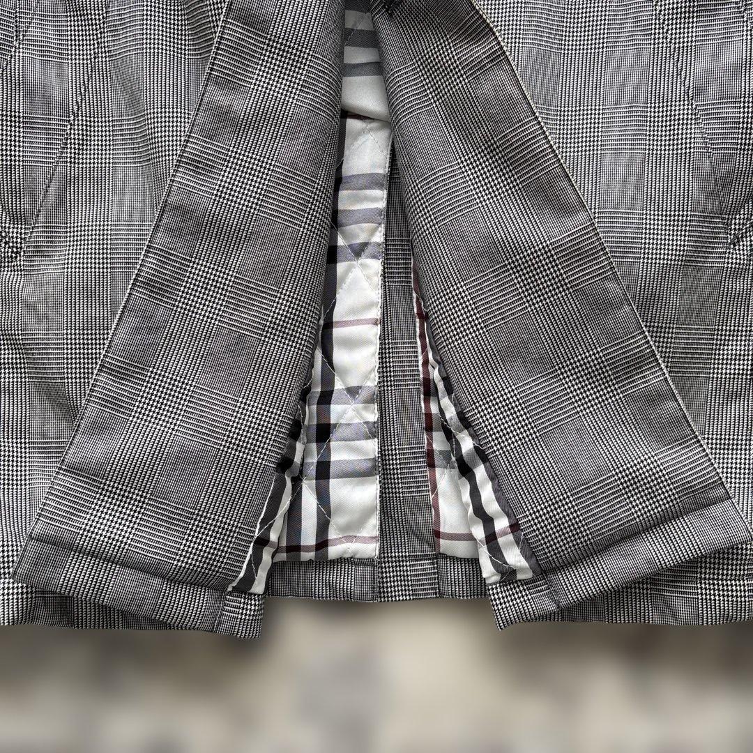 バーバリー　ブラックレーベル　メンズLサイズ　ステンカラーコート　グレンチェック