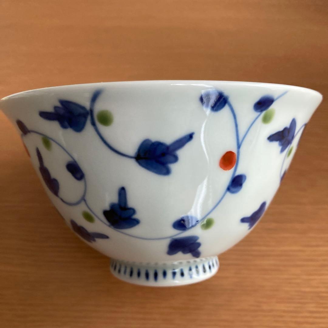 有田焼　そうた窯　染錦唐草つなぎ 茶碗　5客