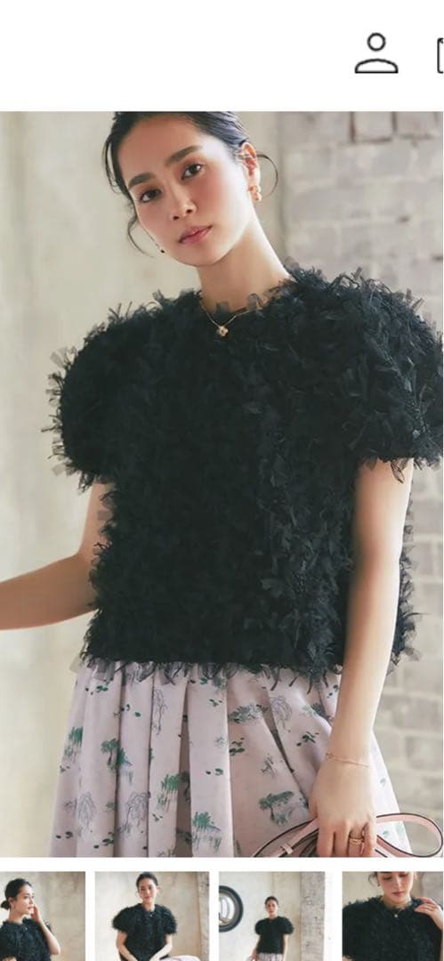 セブンテン　seventen チュール　フリンジ　トップス　ブラウス　ニット