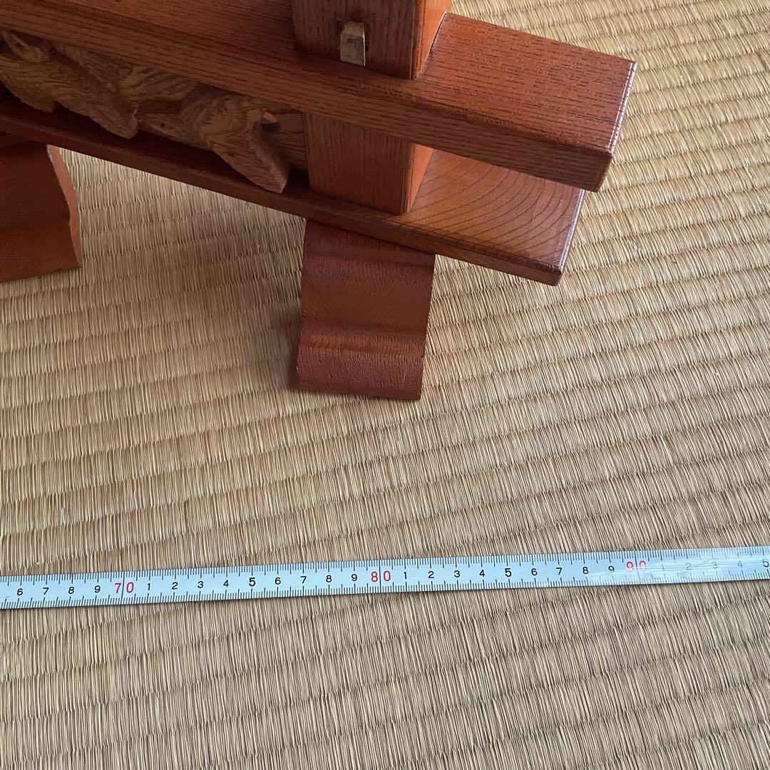 五月人形　手彫りの飾り台/正絹のぼり旗　ヴィンテージ