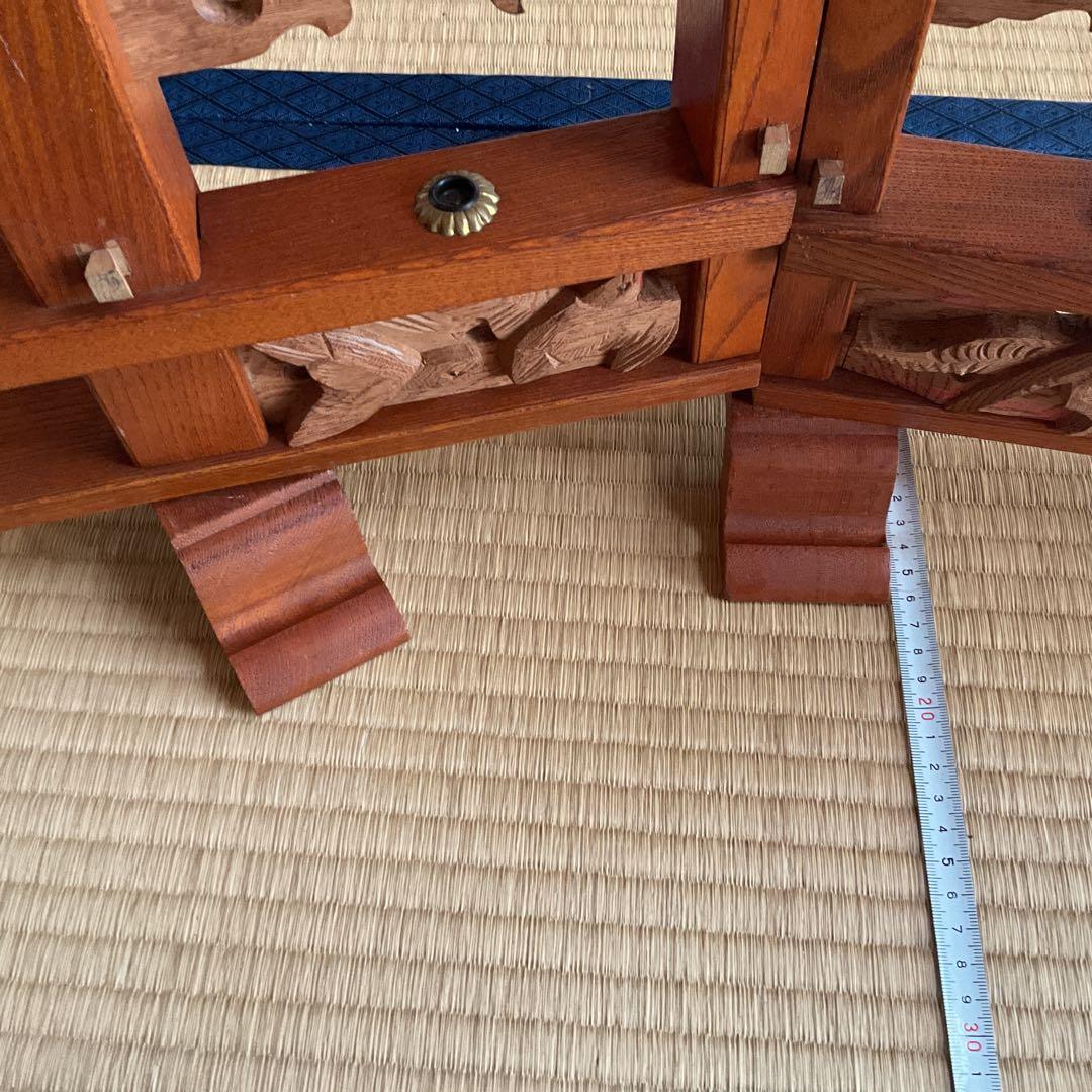 五月人形　手彫りの飾り台/正絹のぼり旗　ヴィンテージ