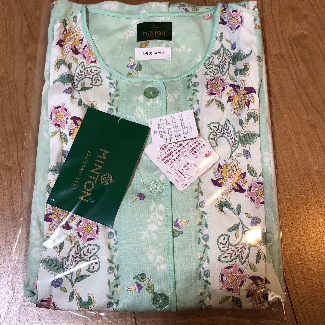 新品　高級　MINTON ワコール　花柄　パジャマ　セット　グリーン系　Lサイズ