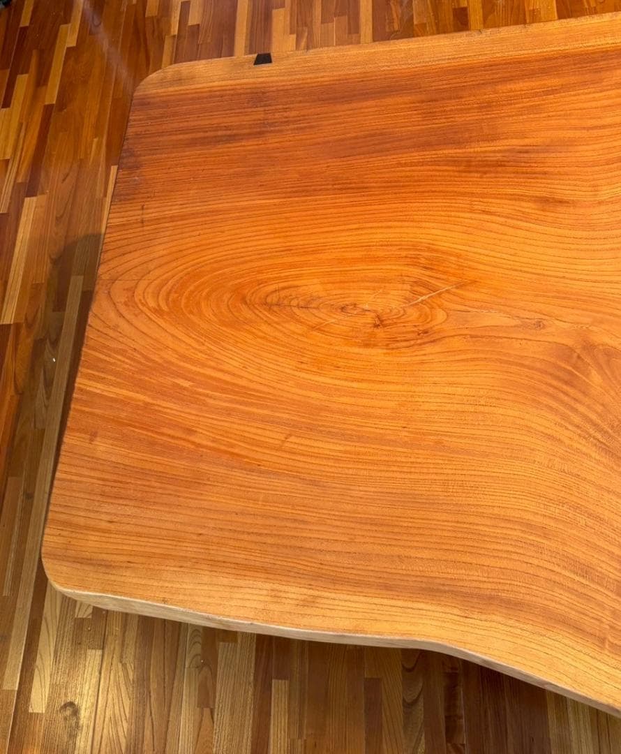 一枚板　無垢材　座卓　ローテーブル　契　チギリ　38ｋｇ　台付き