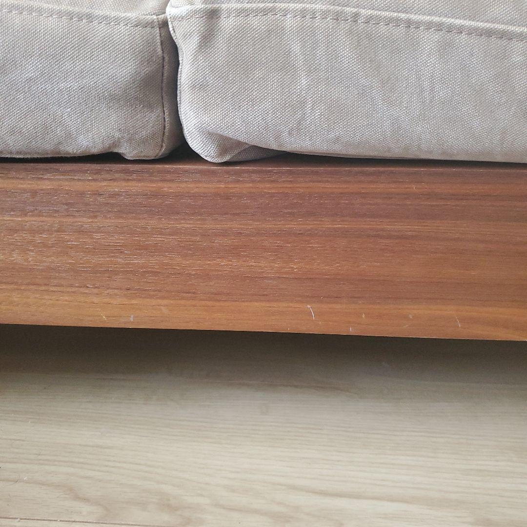 アッシュビー ベージュ ファブリックソファ 木製脚付き