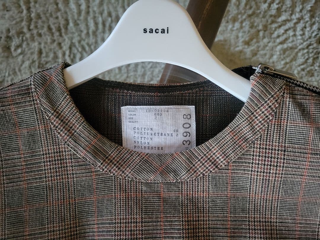 sacai カモフラ グレンチェック MA1 ドッキングブラウス サイズ2