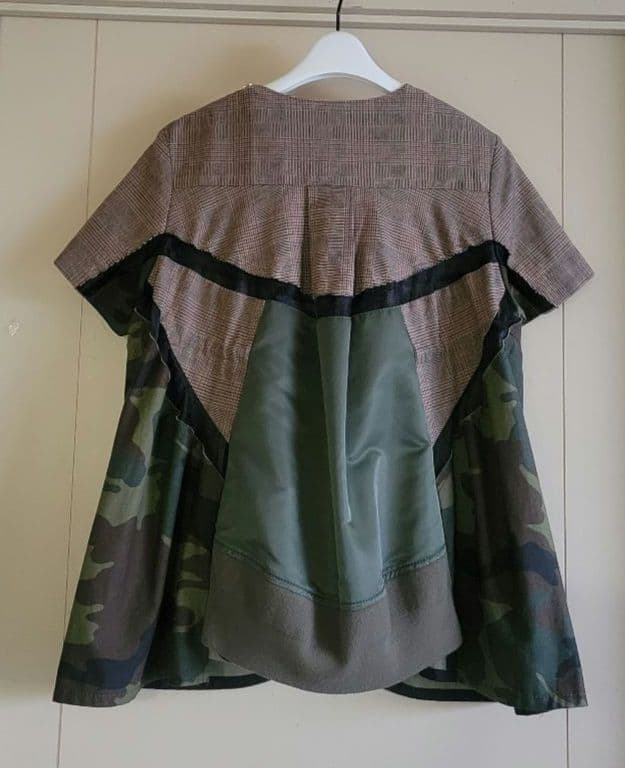 sacai カモフラ グレンチェック MA1 ドッキングブラウス サイズ2