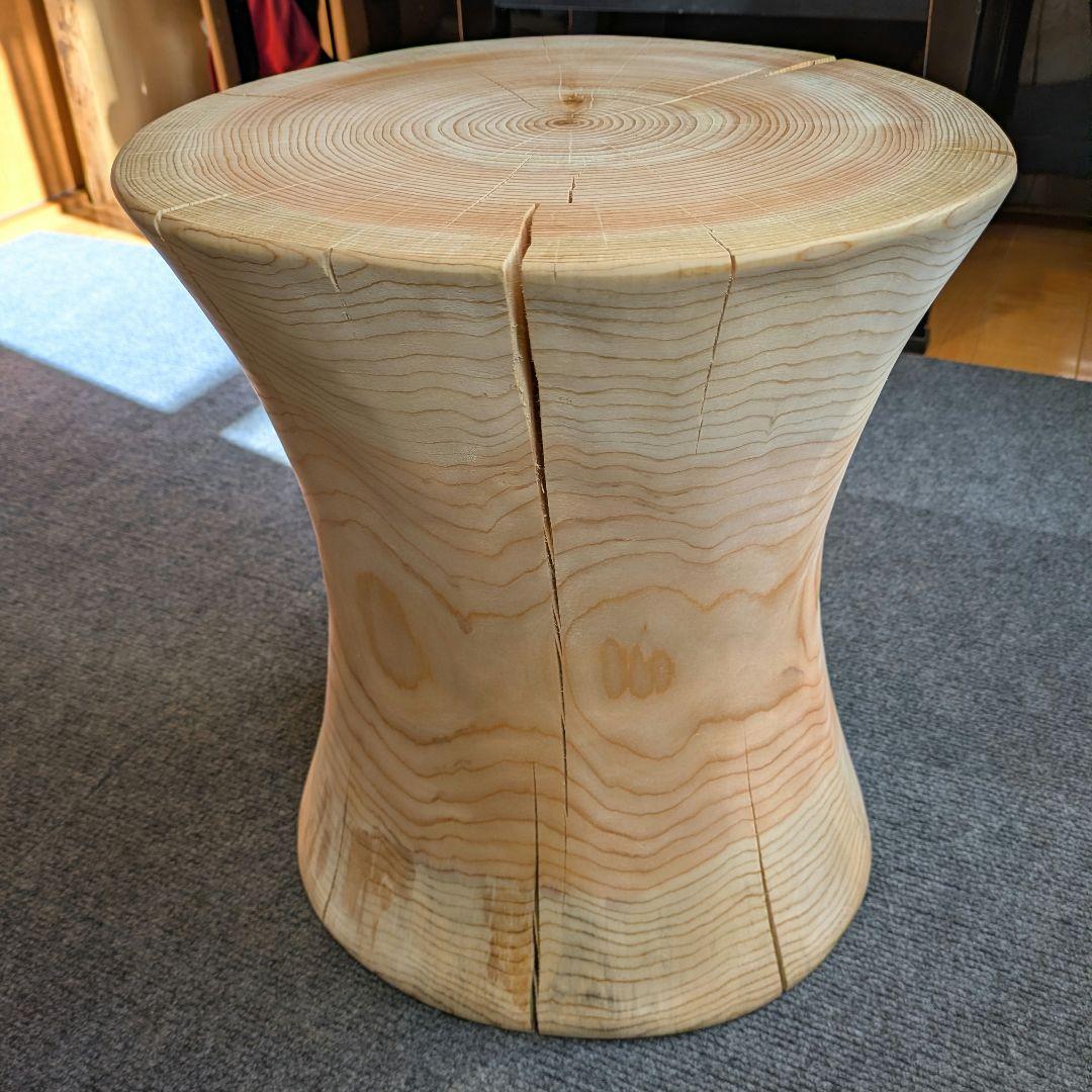 outdoorman　檜⑥　丸太　椅子　スツール　高さ約40㎝