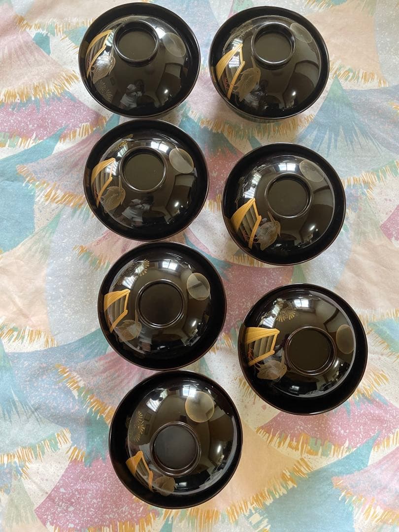 【輪島塗】漆器セット 7個 お椀　蒔絵