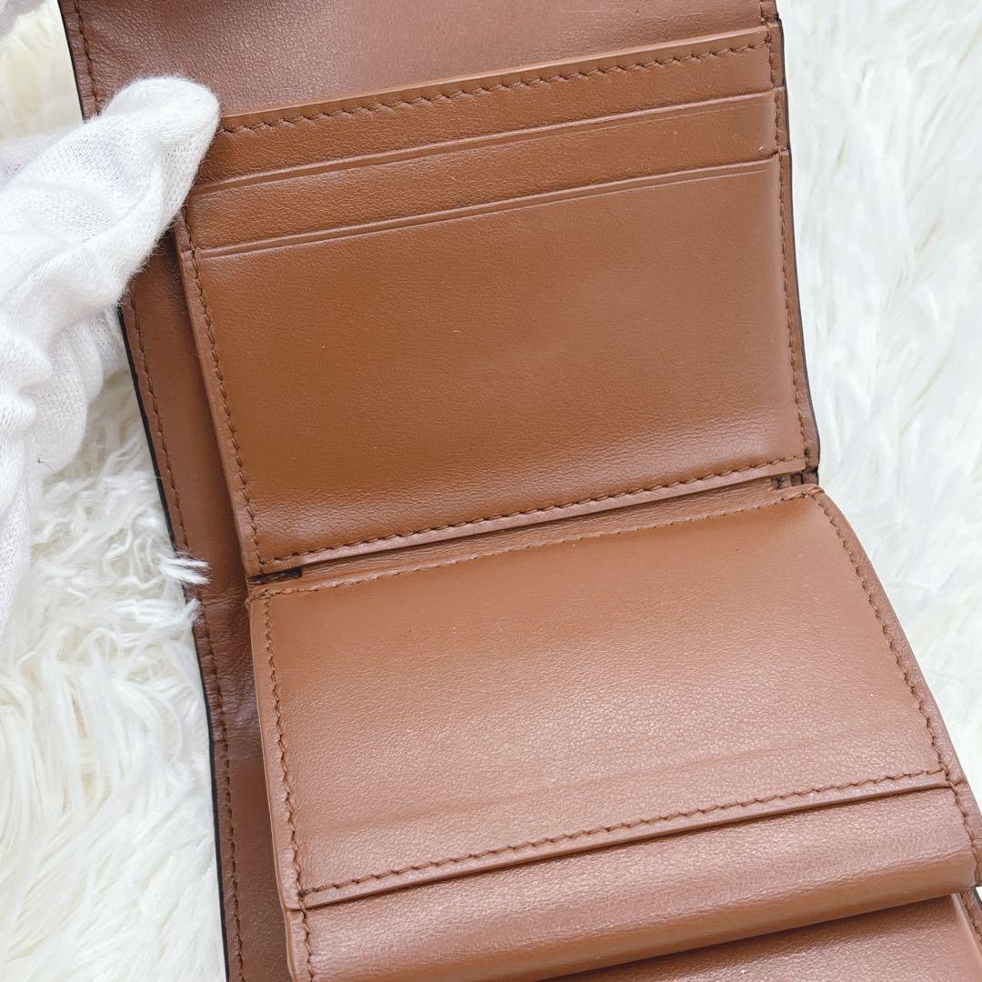 美品✨CELINE トリオンフ スモールフラップウォレット 三つ折り ブラウン
