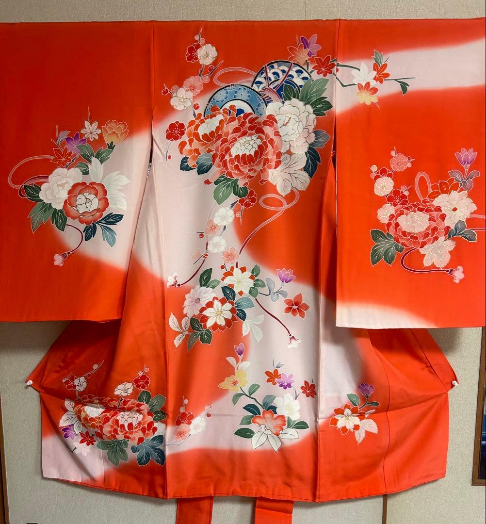 123 お宮参り　産着　一つ身　七五三　三歳　五歳　お祝い　正絹仕立て上り