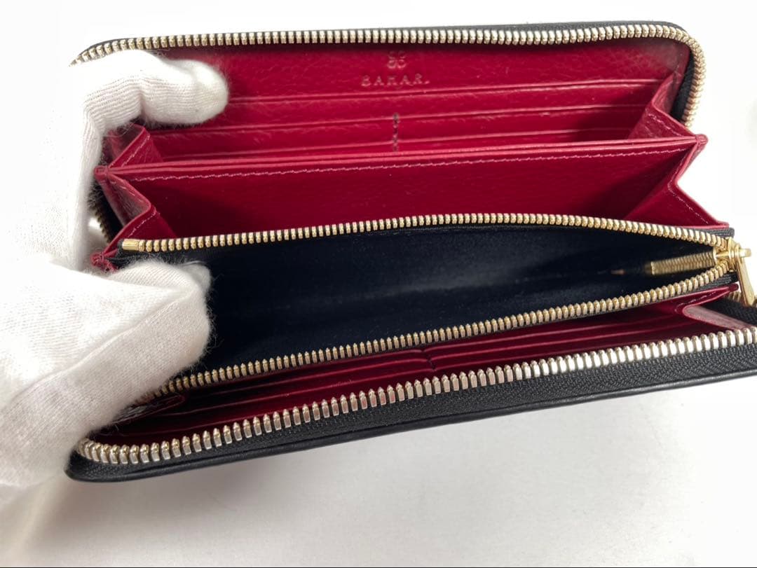 美品 BAHARI バハリ 長財布 ラウンドファスナー ガルーシャ キャビア