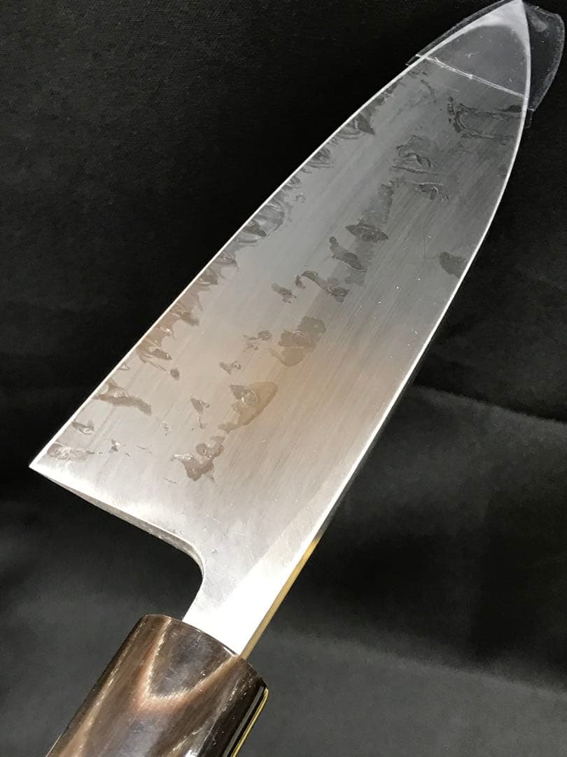 【経年保管品】三条　廣朋　HIROTOMO 出刃包丁　角型黒打包丁