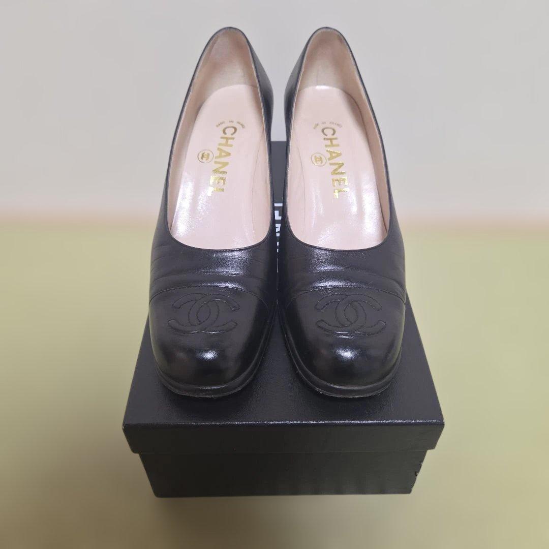 シャネル パンプス レザー ココマーク サイズ37.0 ブラック 24.0cm