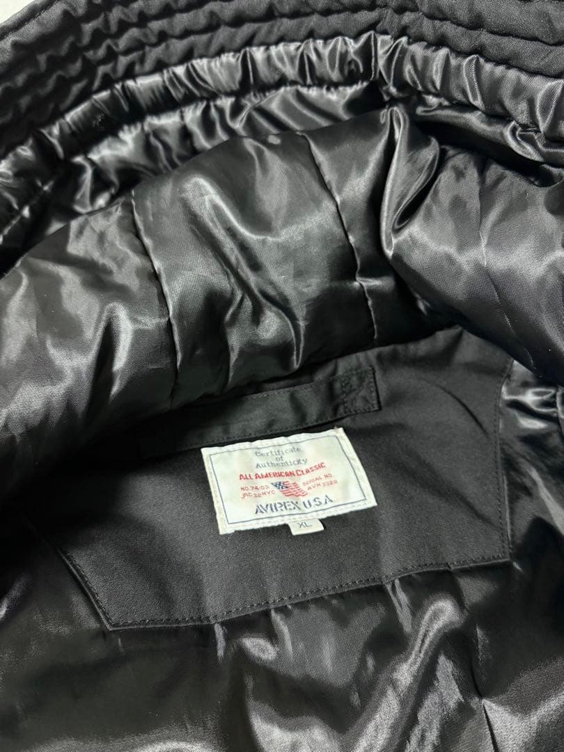 AVIREX アヴィレックス★HB HOODIE JKT★黒★フーデッド★中綿★