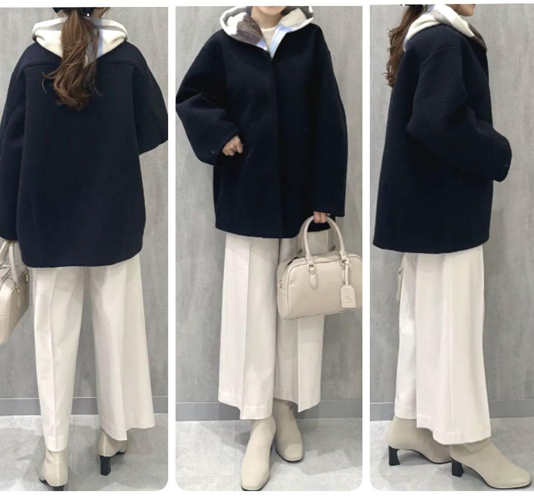 新品【UNFILO】ボンディングフォルムコート 濃紺 23区/iCB