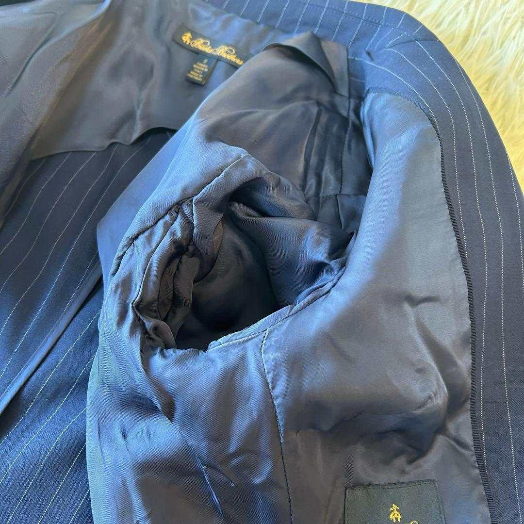 最高級　BrooksBrothers×REDA ストライプ　パンツスーツ M 紺