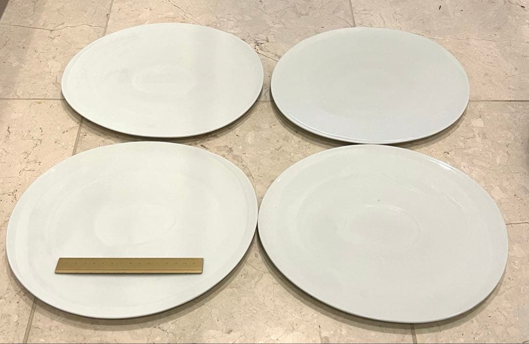 ホワイトだ円形大皿 4枚セット