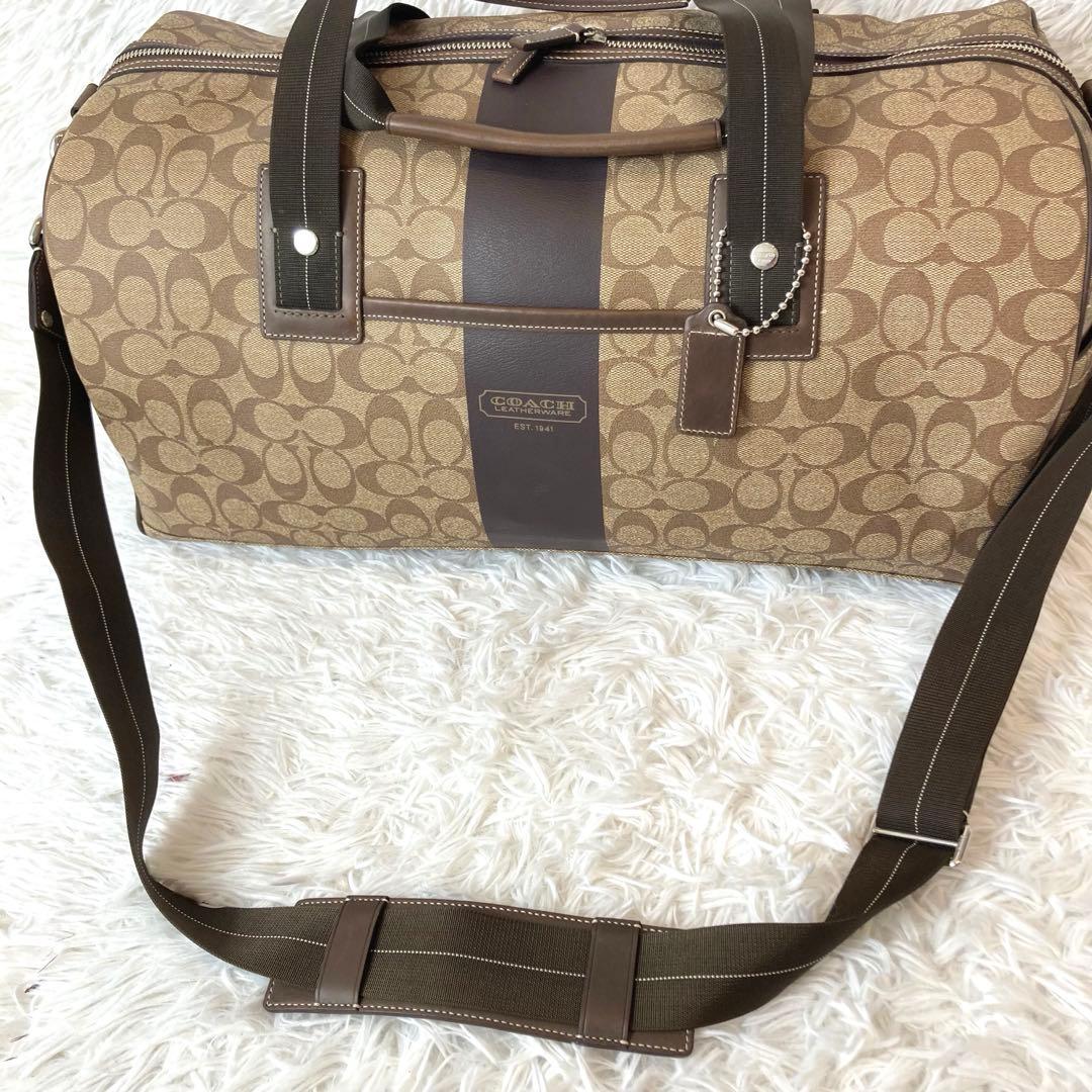 ✨極美品✨コーチ ボストンバッグ シグネチャー 2way レザー　PVC 大容量