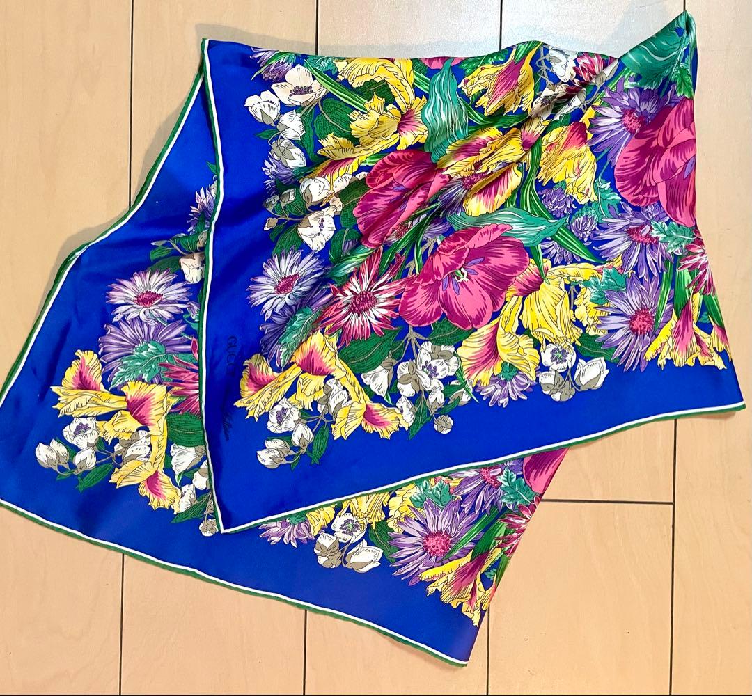 値下げ グッチスカーフ　フローラレディス