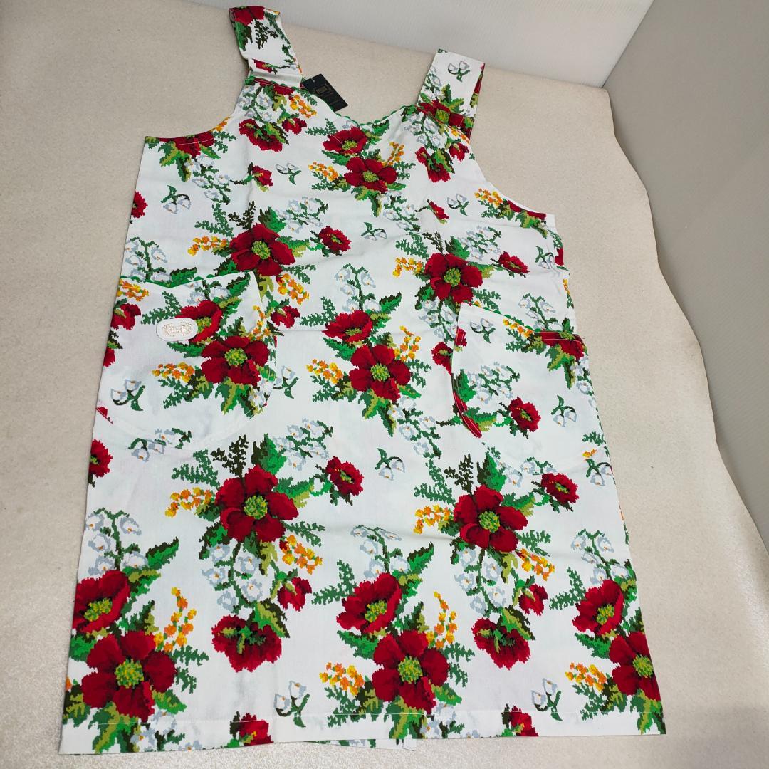 フェイラー FEILER エプロン 花柄 後ろボタン 綿100％ 日本製