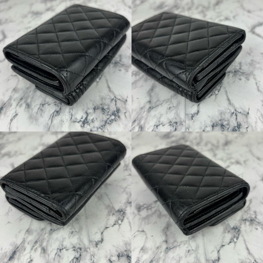 111 CHANEL ボーイシャネル　マトラッセ　三つ折り財布　あんしん鑑定済み