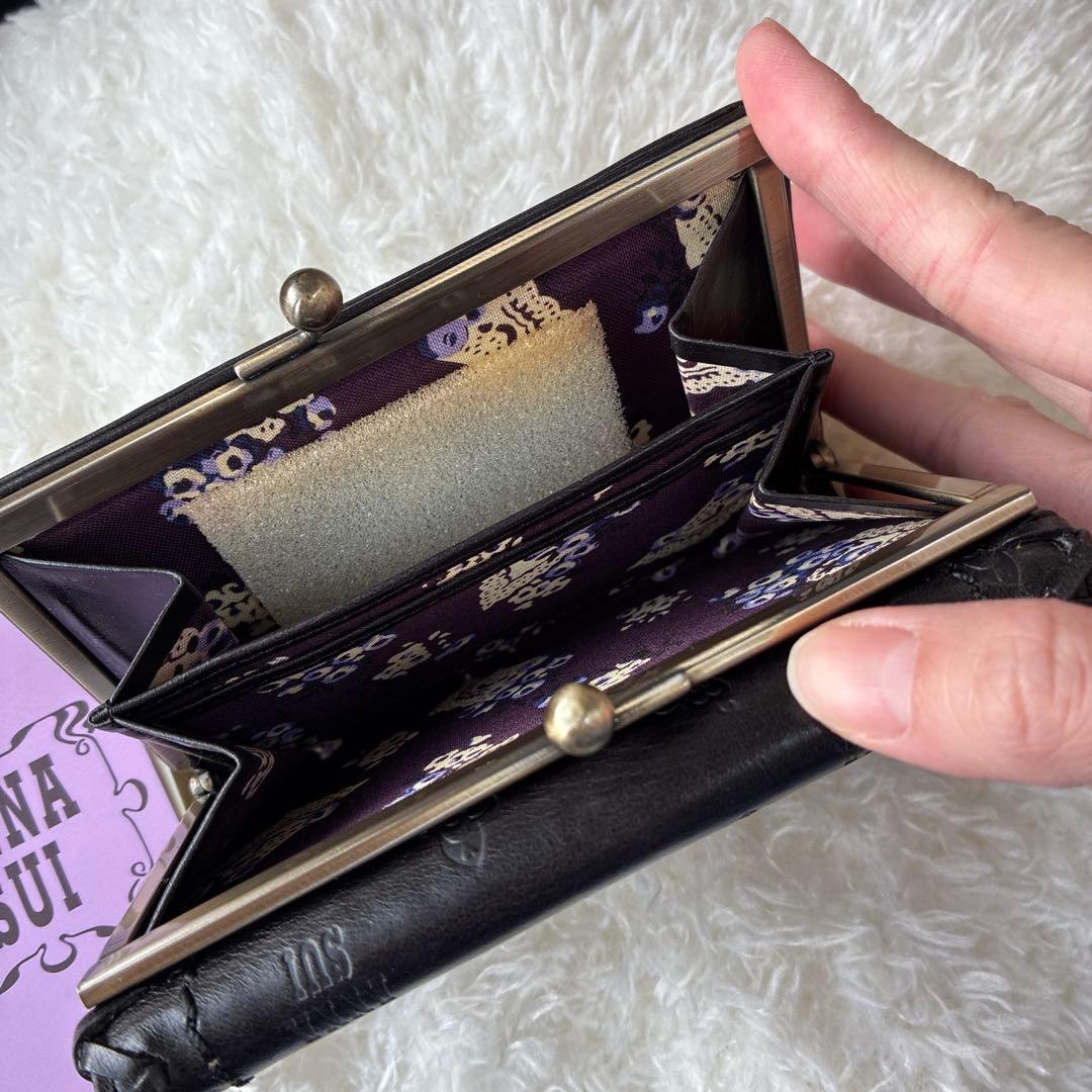 st◡̈⃝︎【新品】【希少品】ANNA SUI がま口　折り財布 ブラック