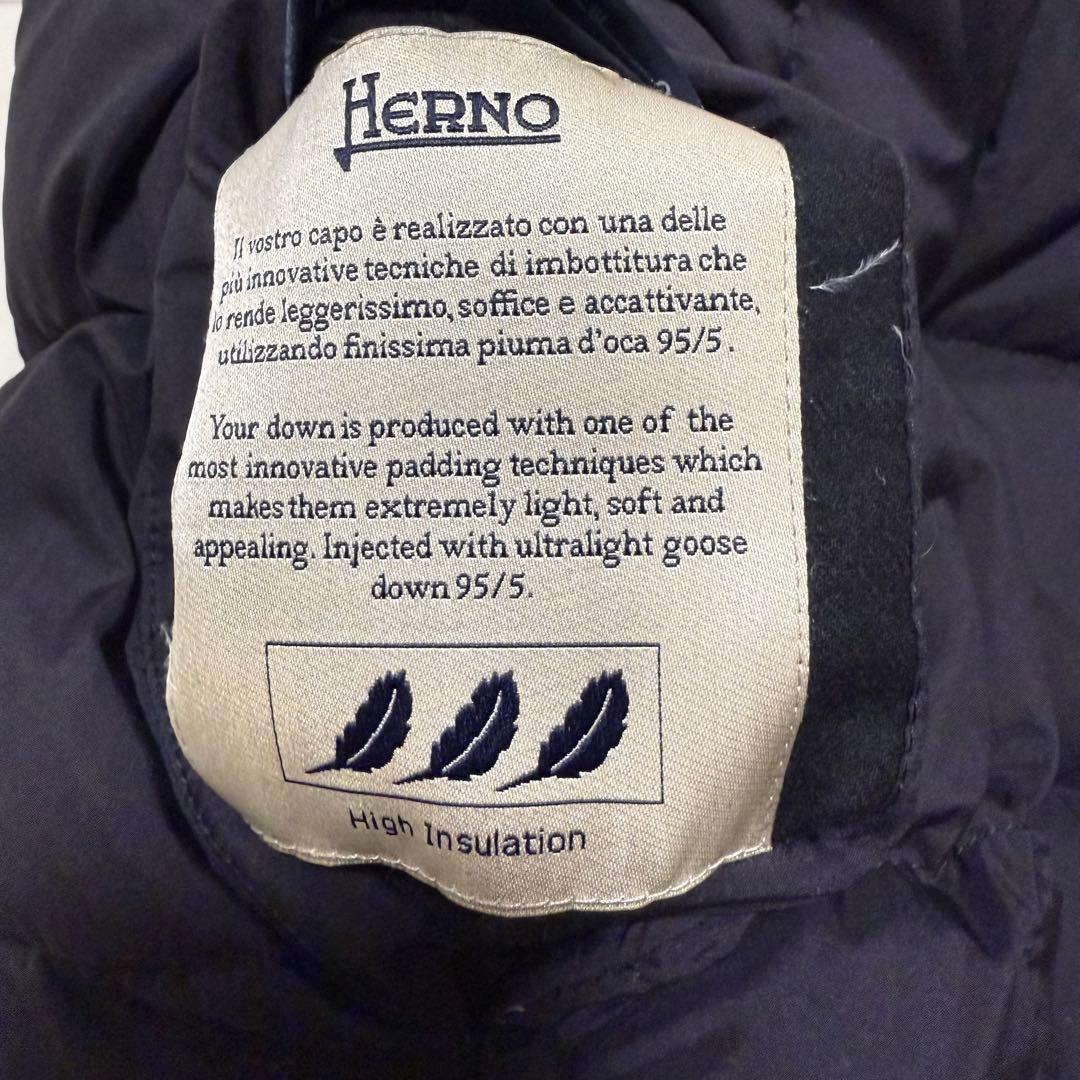 美品 HERNO ヘルノ リバーシブル ダウンベスト ブラック×グレージュ 40